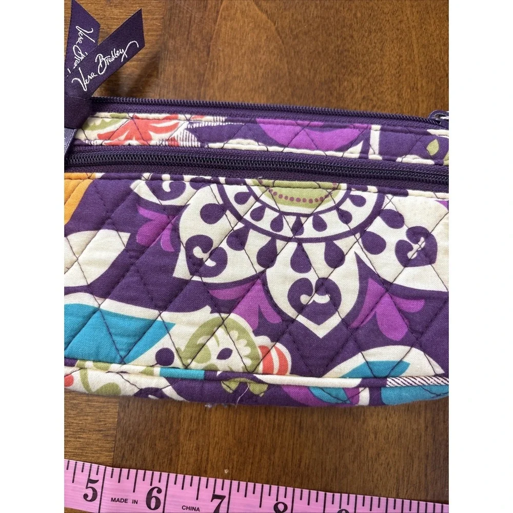 VERA BRADLEY Zip‎ Wristlet - Plum Crazy Pattern - Phone Size - Exact One